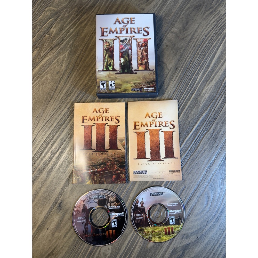 Age of Empires III 2005 Microsoft PC Game Software Incomplete Set Discs 2 3